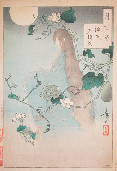 Order Art Reproductions Yugao From The Tale Of Genji by Tsukioka Yoshitoshi (1839-1892, Japan) | ArtsDot.com