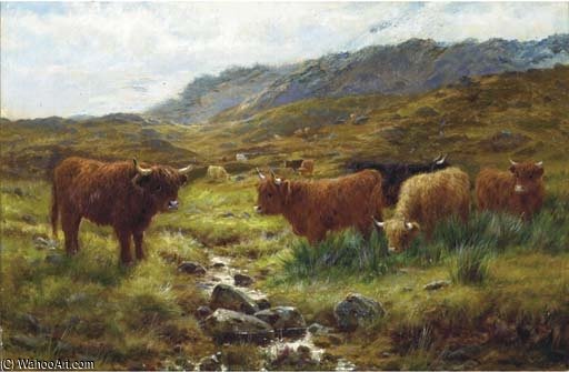 Order Art Reproductions Afternoon On A Perthshire Moorland by Louis Bosworth Hurt (1856-1929, United Kingdom) | ArtsDot.com
