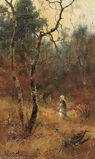 Order Oil Painting Replica Autumn In The Woods by Louis Bosworth Hurt (1856-1929, United Kingdom) | ArtsDot.com
