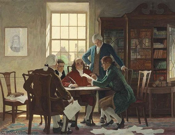 Order Paintings Reproductions Drafting The Declaration Of Independence by Nc Wyeth (1882-1945, United States) | ArtsDot.com