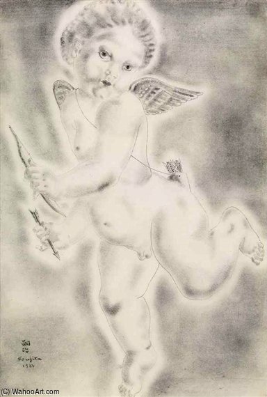 Order Art Reproductions Cupidon by Léonard Tsugouharu Foujita (Inspired By) (1886-1968, Japan) | ArtsDot.com