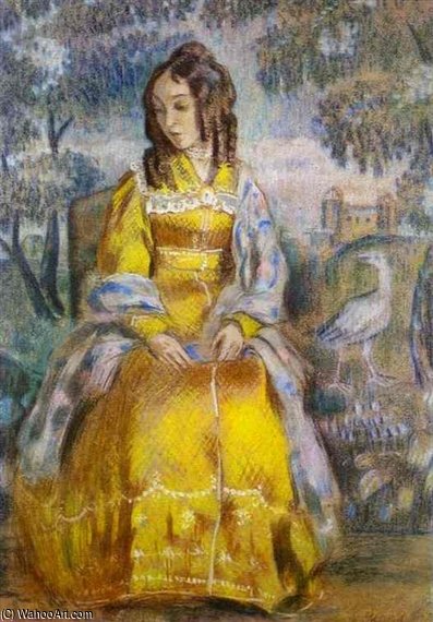 Buy Museum Art Reproductions Lady Seated, With A Tapestry In The Background by Victor Borisov Mtov (1870-1905, Russia) | ArtsDot.com