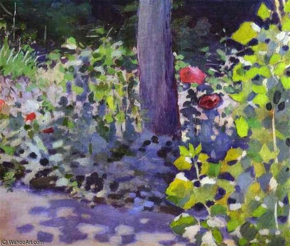 Order Art Reproductions Poppies In The Garden by Victor Borisov Mtov (1870-1905, Russia) | ArtsDot.com