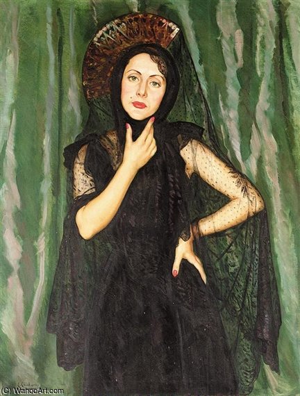 Order Artwork Replica Portrait Of A Lady by Eduardo Chicharro Agüera (1873-1949, Spain) | ArtsDot.com