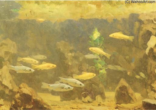Order Oil Painting Replica Underwater by Gerrit Willem Dijsselhof (1866-1924, Netherlands) | ArtsDot.com