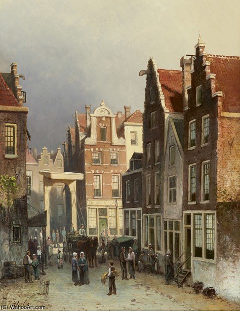 Order Artwork Replica A Dutch Town View by Johannes Frederik Hulk (1829-1911, Netherlands) | ArtsDot.com