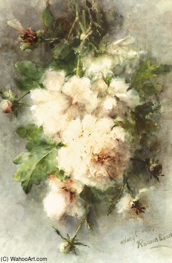 Order Paintings Reproductions Peonies In Bloom by Margaretha Roosenboom (1843-1896, Netherlands) | ArtsDot.com
