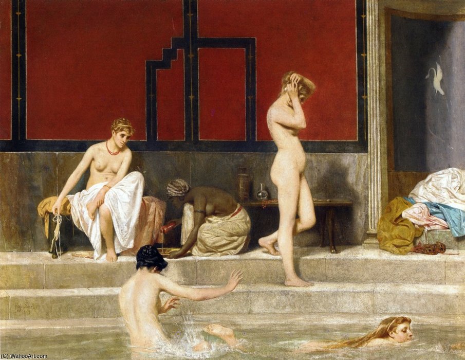 Order Art Reproductions Elegant Ladies At The Baths by Raffaelo Sorbi (1844-1931, Italy) | ArtsDot.com
