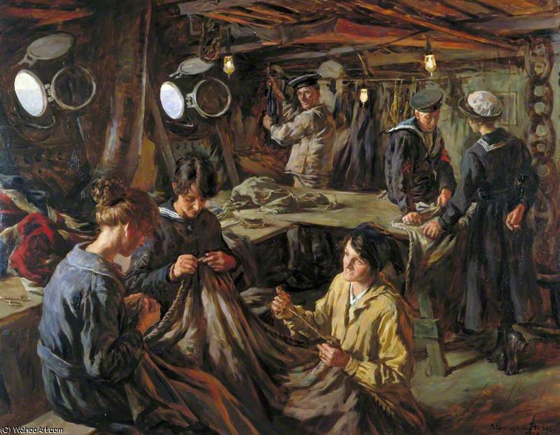 Order Oil Painting Replica Onboard Hms `essex` At Devonport by Elizabeth Adela Stanhope Forbes (1859-1912, Canada) | ArtsDot.com