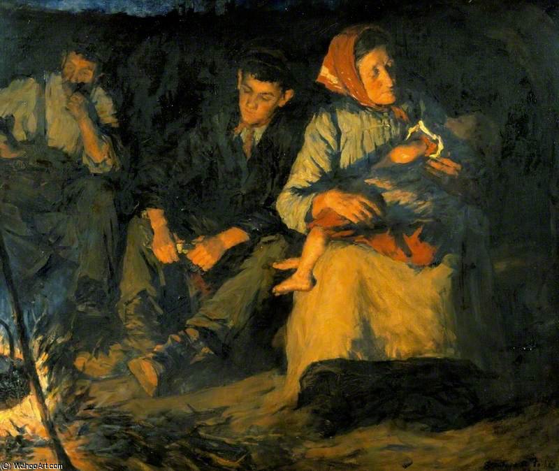 Order Paintings Reproductions Round The Camp Fire by Elizabeth Adela Stanhope Forbes (1859-1912, Canada) | ArtsDot.com