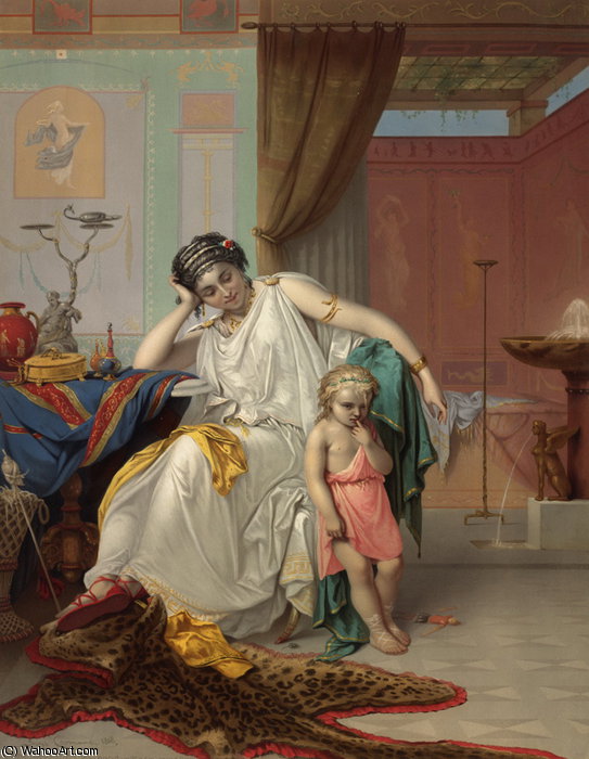Order Paintings Reproductions Family Life In Pompeii by Pierre Olivier Joseph Coomans (1816-1889) | ArtsDot.com