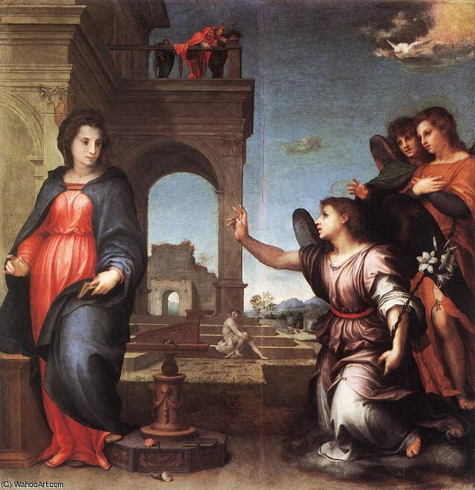 Order Art Reproductions the annunciation by Andrea Del Sarto (1486-1530, Italy) | ArtsDot.com