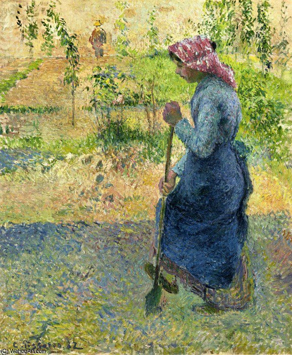 Buy Museum Art Reproductions paysanne b_chant., 1882 by Camille Pissarro (1830-1903, United States) | ArtsDot.com