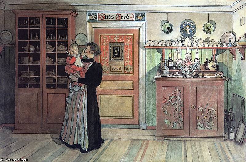 Order Paintings Reproductions between xmas ^ new year, 1895 by Carl Larsson (1853-1919, Sweden) | ArtsDot.com