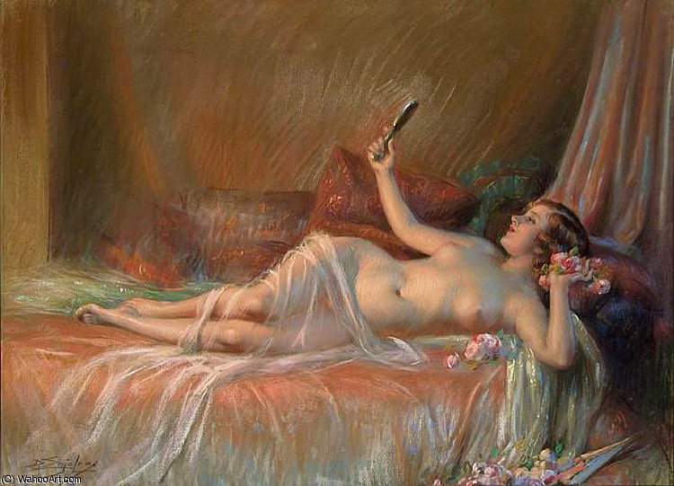 Order Oil Painting Replica la belle fleur by Delphin Enjolras (1865-1945, France) | ArtsDot.com