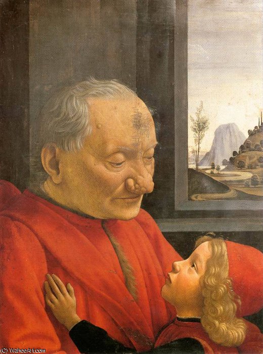 Buy Museum Art Reproductions an old man and his grandson by Domenico Ghirlandaio (1449-1494, Italy) | ArtsDot.com