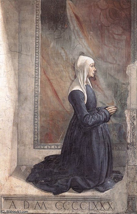Order Oil Painting Replica portrait of the donor nera corsi sassetti by Domenico Ghirlandaio (1449-1494, Italy) | ArtsDot.com