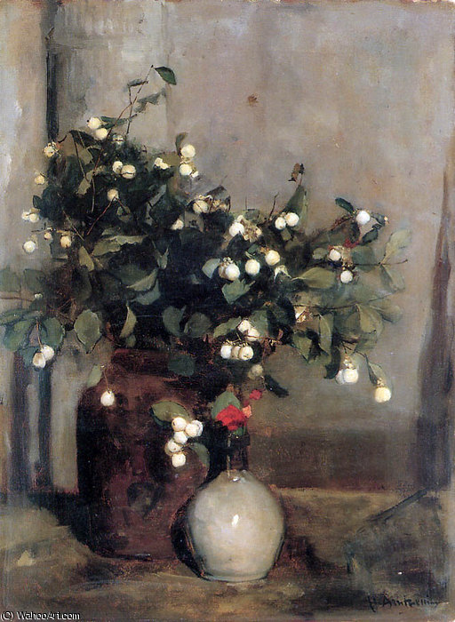 Order Paintings Reproductions floris snow berries sun by Pieter Florentius Nicolaas Jacobus Arntzenius (1864-1925, Indonesia) | ArtsDot.com