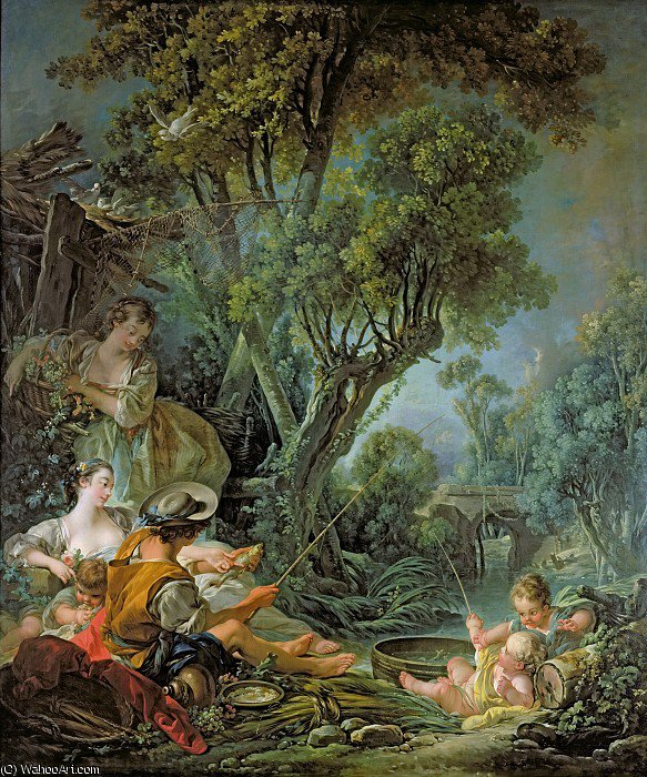 Order Paintings Reproductions the angler, 1759 by François Boucher (1703-1770, France) | ArtsDot.com