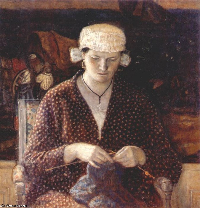 Buy Museum Art Reproductions normandy girl, 1922 by Frederick Carl Frieseke (1874-1939, United States) | ArtsDot.com