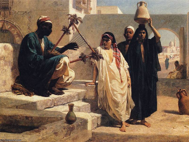 Order Oil Painting Replica The Song of the Nubian Slave by Frederick Goodall (1822-1904, United Kingdom) | ArtsDot.com