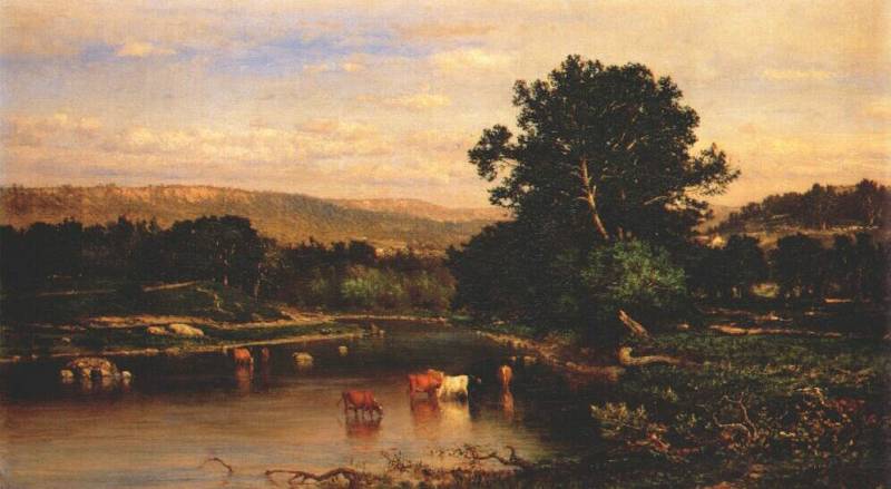 Order Paintings Reproductions scene on the hudson, 1861 by George Inness (1825-1894, United States) | ArtsDot.com