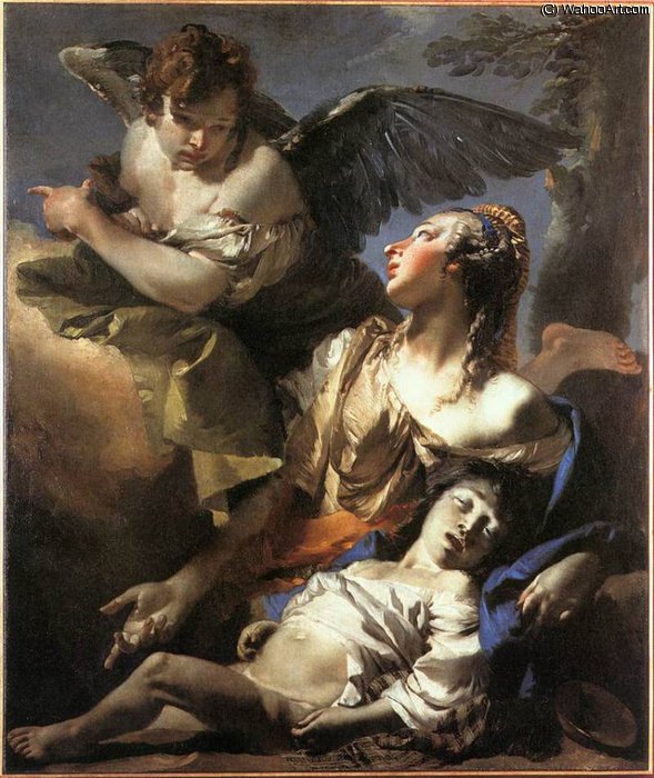 Order Art Reproductions the angel succouring hagar by Giovanni Battista Tiepolo (2007-1770, Italy) | ArtsDot.com