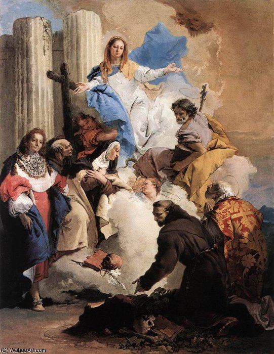 Buy Museum Art Reproductions The Virgin with Six Saints by Giovanni Battista Tiepolo (2007-1770, Italy) | ArtsDot.com
