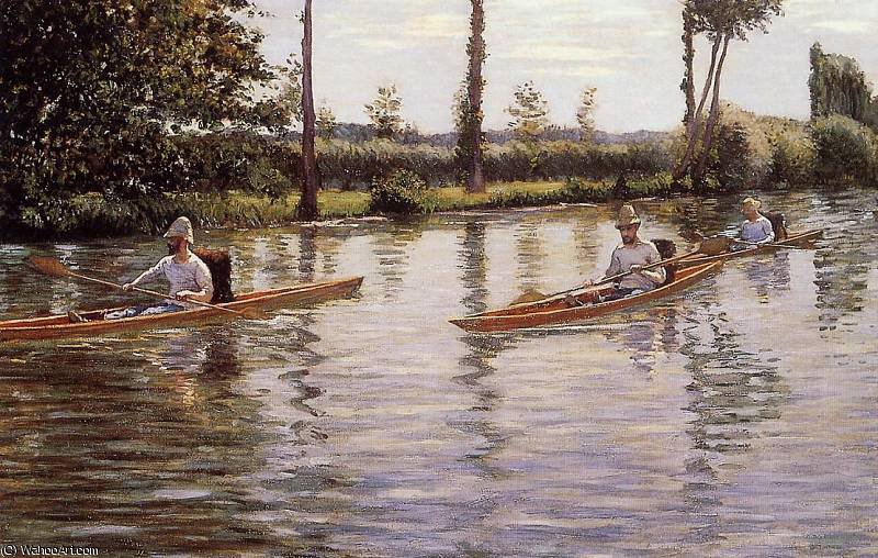 Order Oil Painting Replica Perissoires sur l - Yerres aka Boating on the Yerres by Gustave Caillebotte (1848-1894, France) | ArtsDot.com