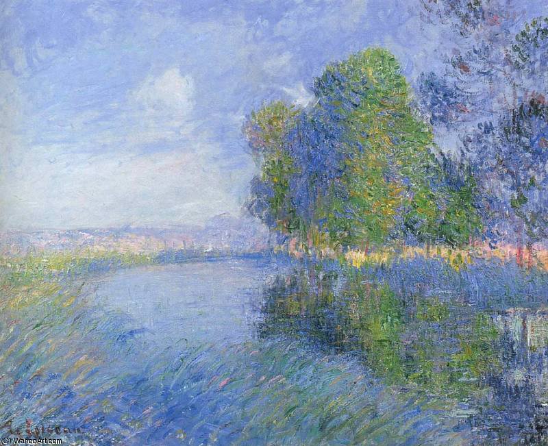 Order Oil Painting Replica By the River in Autumn by Gustave Loiseau (1865-1935, France) | ArtsDot.com