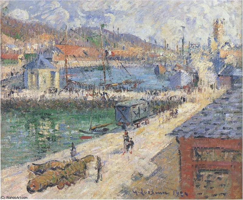 Buy Museum Art Reproductions Port of Fecamp, 1924 by Gustave Loiseau (1865-1935, France) | ArtsDot.com