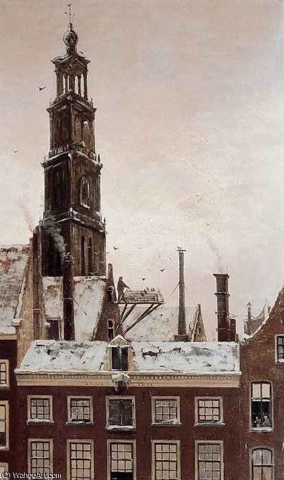 Order Oil Painting Replica wester toren in amsterdam sun by Hendrik Willem Mesdag (1831-1915, Netherlands) | ArtsDot.com