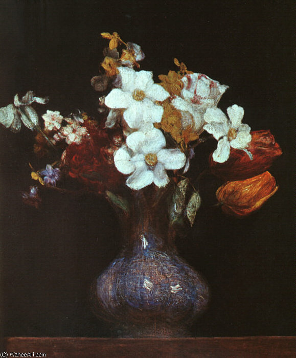 Order Oil Painting Replica Narcissus and Tulips, 1862 by Henri Fantin Latour (1836-1904, France) | ArtsDot.com