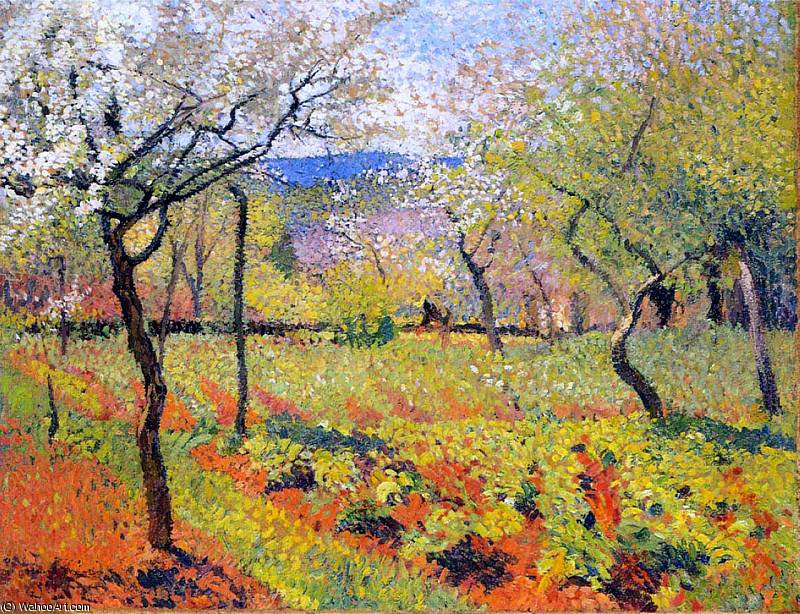 Order Paintings Reproductions Flowering Garden in Spring, 1920 by Henri Jean Guillaume Martin (1860-1860, France) | ArtsDot.com