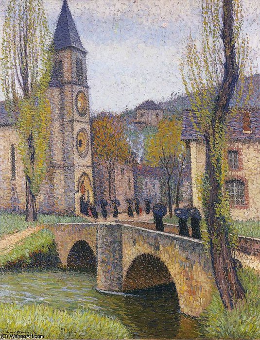 Order Paintings Reproductions The Hour of Mass in Labastide du Vert by Henri Jean Guillaume Martin (1860-1860, France) | ArtsDot.com