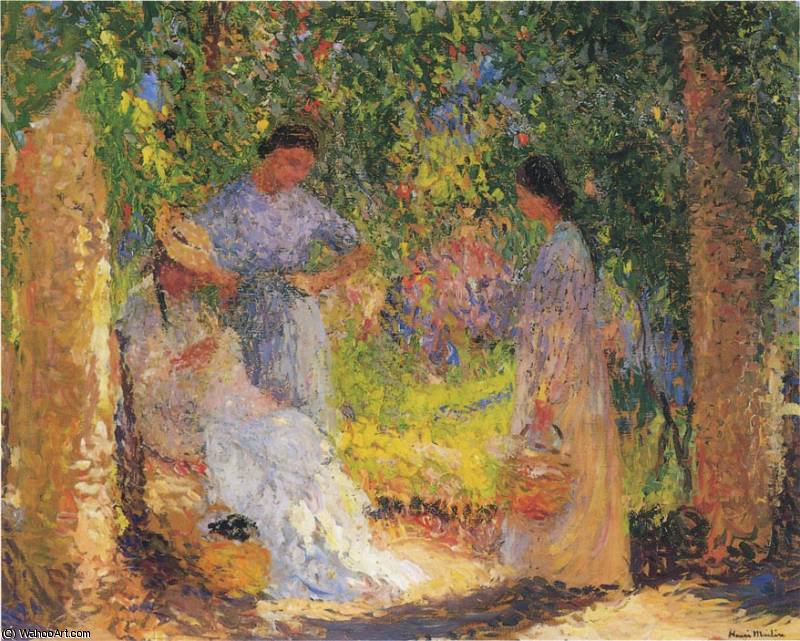 Buy Museum Art Reproductions Trois Femmes dans un jardin, 1915 by Henri Jean Guillaume Martin (1860-1860, France) | ArtsDot.com