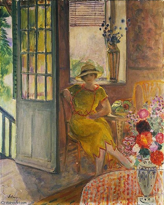 Order Oil Painting Replica Nono in a Yellow Dress, 1925 by Henri Lebasque (1865-1937, France) | ArtsDot.com