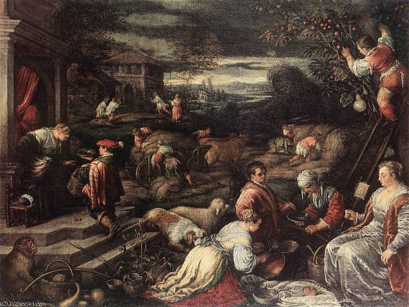 Order Paintings Reproductions summer by Jacopo Bassano (Jacopo Da Ponte) (1510-1592, Italy) | ArtsDot.com