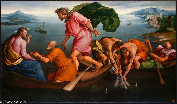 Order Art Reproductions The Miraculous Draught of Fishes, 1545 by Jacopo Bassano (Jacopo Da Ponte) (1510-1592, Italy) | ArtsDot.com