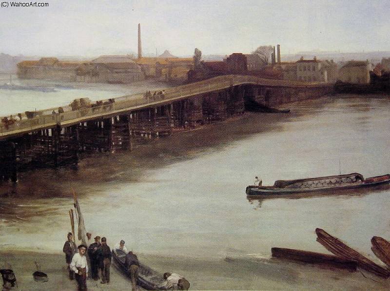 Order Oil Painting Replica Brown and Silver Old Battersea Bridge by James Abbott Mcneill Whistler (1834-1903, United States) | ArtsDot.com