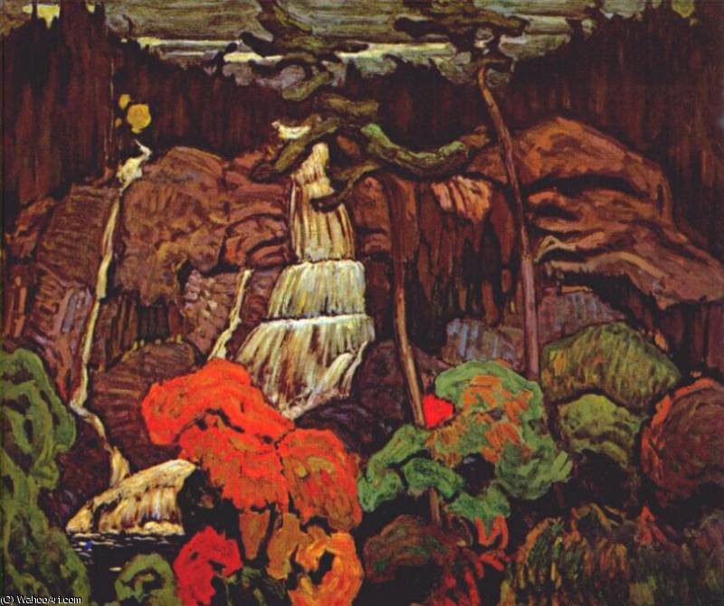 Order Oil Painting Replica algoma waterfall, 1920 by James Edward Hervey Macdonald (1873-1932, United Kingdom) | ArtsDot.com