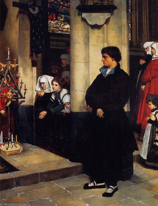 Order Artwork Replica During the Service (Martin Luther`s Doubts) by James Jacques Joseph Tissot (1836-1902, France) | ArtsDot.com