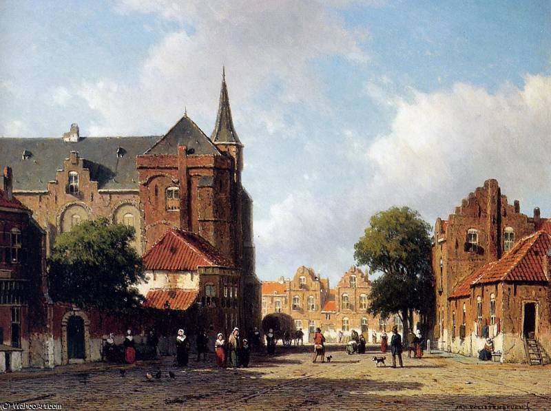 Buy Museum Art Reproductions City view Sun by Jan Weissenbruch (1824-1903, Netherlands) | ArtsDot.com
