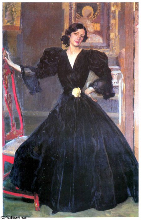 Order Art Reproductions Clotilde con traje negro, 1906 by Joaquin Sorolla Y Bastida (1863-1923, Spain) | ArtsDot.com