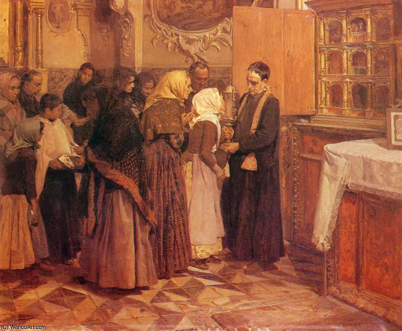 Order Paintings Reproductions el beso de la reliquia by Joaquin Sorolla Y Bastida (1863-1923, Spain) | ArtsDot.com