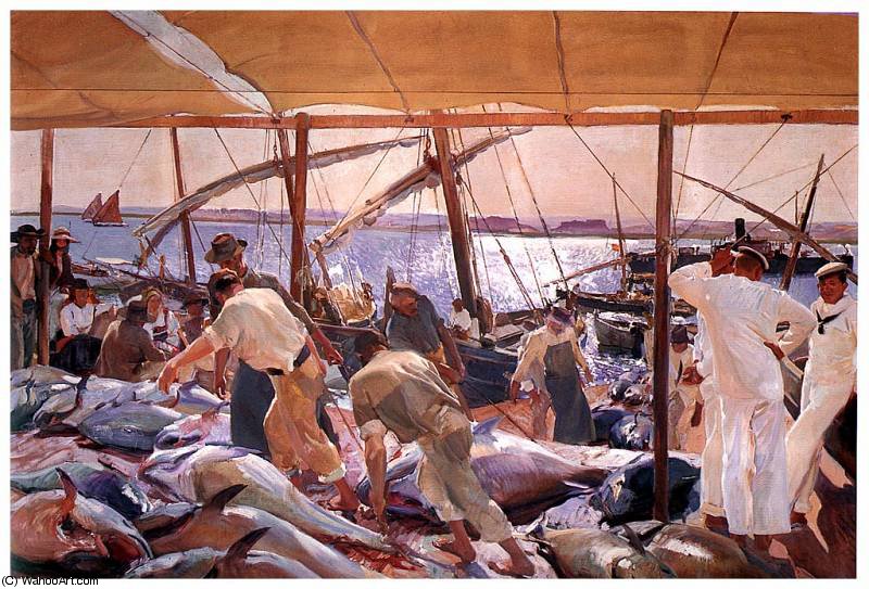 Order Paintings Reproductions La pesca del atun Ayamonte, 1919 by Joaquin Sorolla Y Bastida (1863-1923, Spain) | ArtsDot.com
