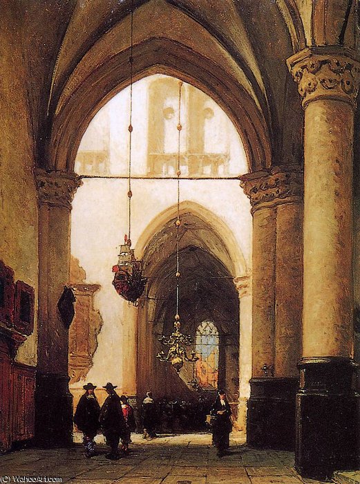 Order Oil Painting Replica st laurens church in alkmaar sun by Johannes Bosboom (1817-1891, Netherlands) | ArtsDot.com