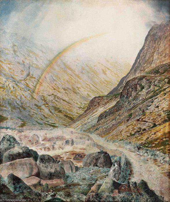 Buy Museum Art Reproductions a mountain road flood time honister by John Atkinson Grimshaw (1836-1893, United Kingdom) | ArtsDot.com