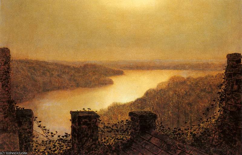 Order Paintings Reproductions Roundhay lake From Castle by John Atkinson Grimshaw (1836-1893, United Kingdom) | ArtsDot.com