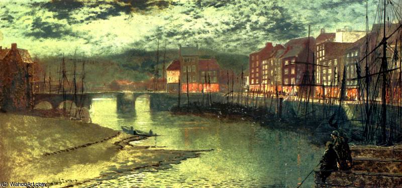 Order Oil Painting Replica whitby docks by John Atkinson Grimshaw (1836-1893, United Kingdom) | ArtsDot.com